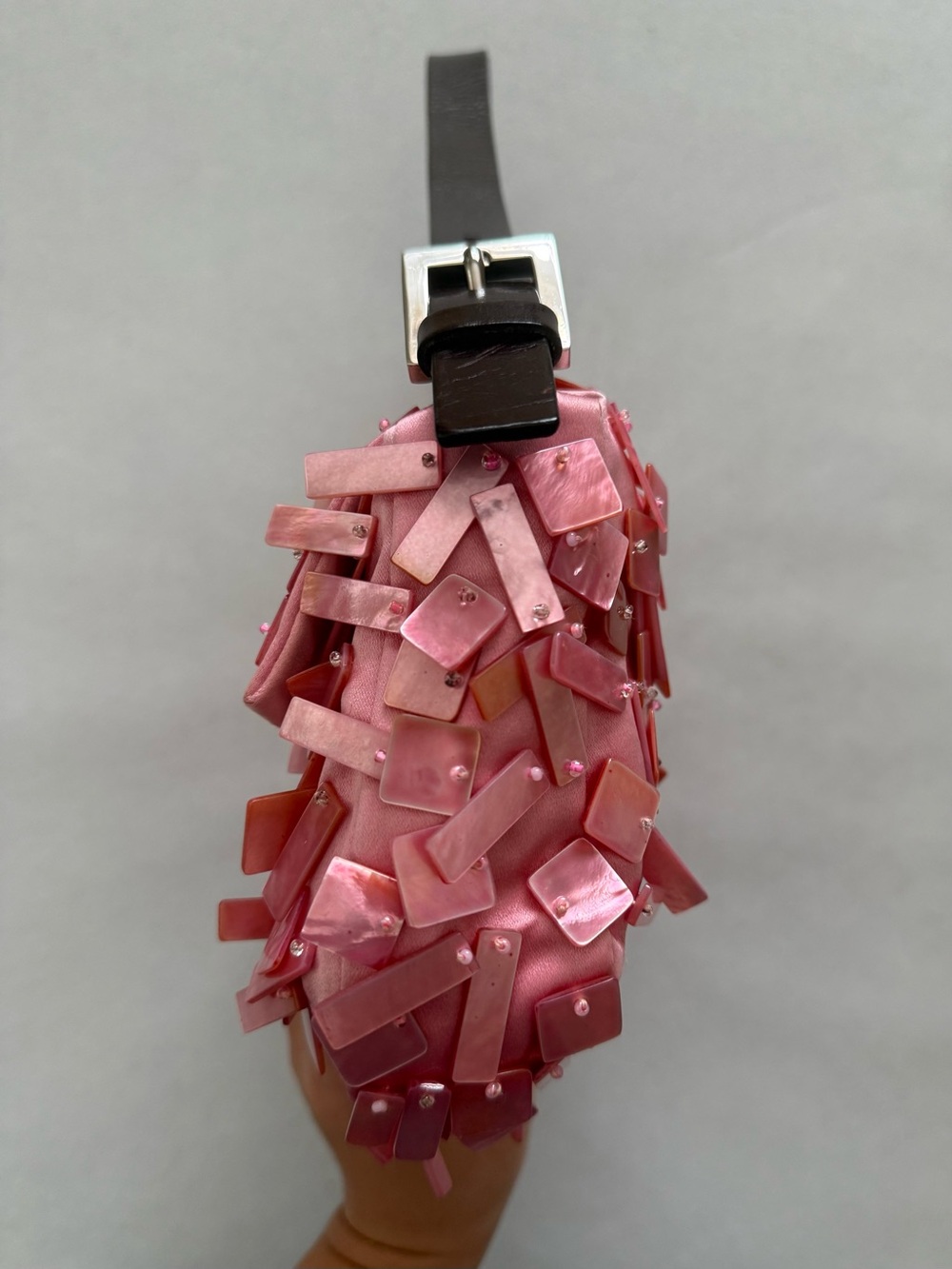 FENDI Vintage Pink Mother of Pearl Baguette Shoulder Bag - Picture 8 of 12